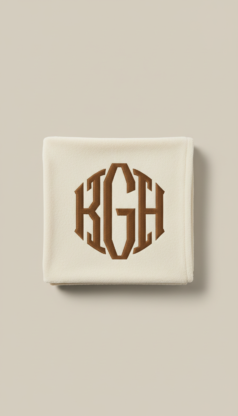 Monogrammed cotton baby blanket