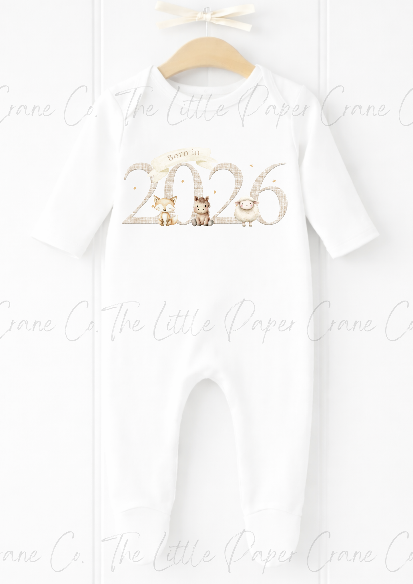 Born in 2026 Sleepsuit - Farmyard Animals
