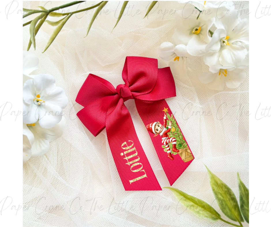 Elf Tree Bow-Red