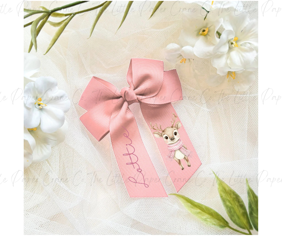 Reindeer Bow-Pink