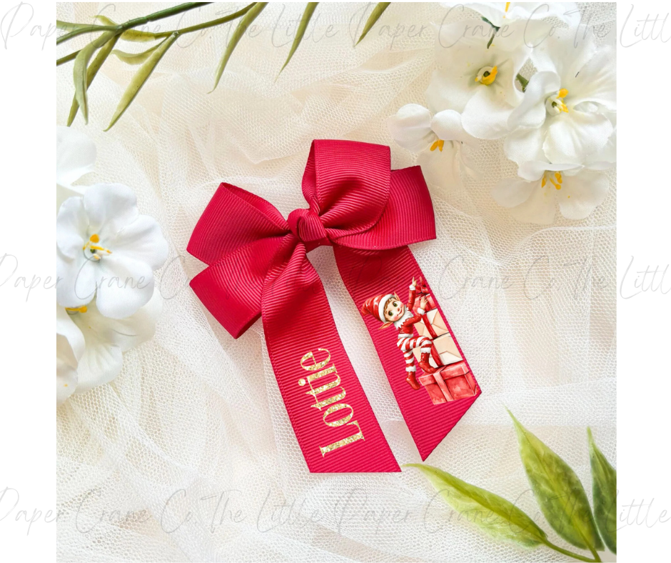 Elf Present Bow-Red