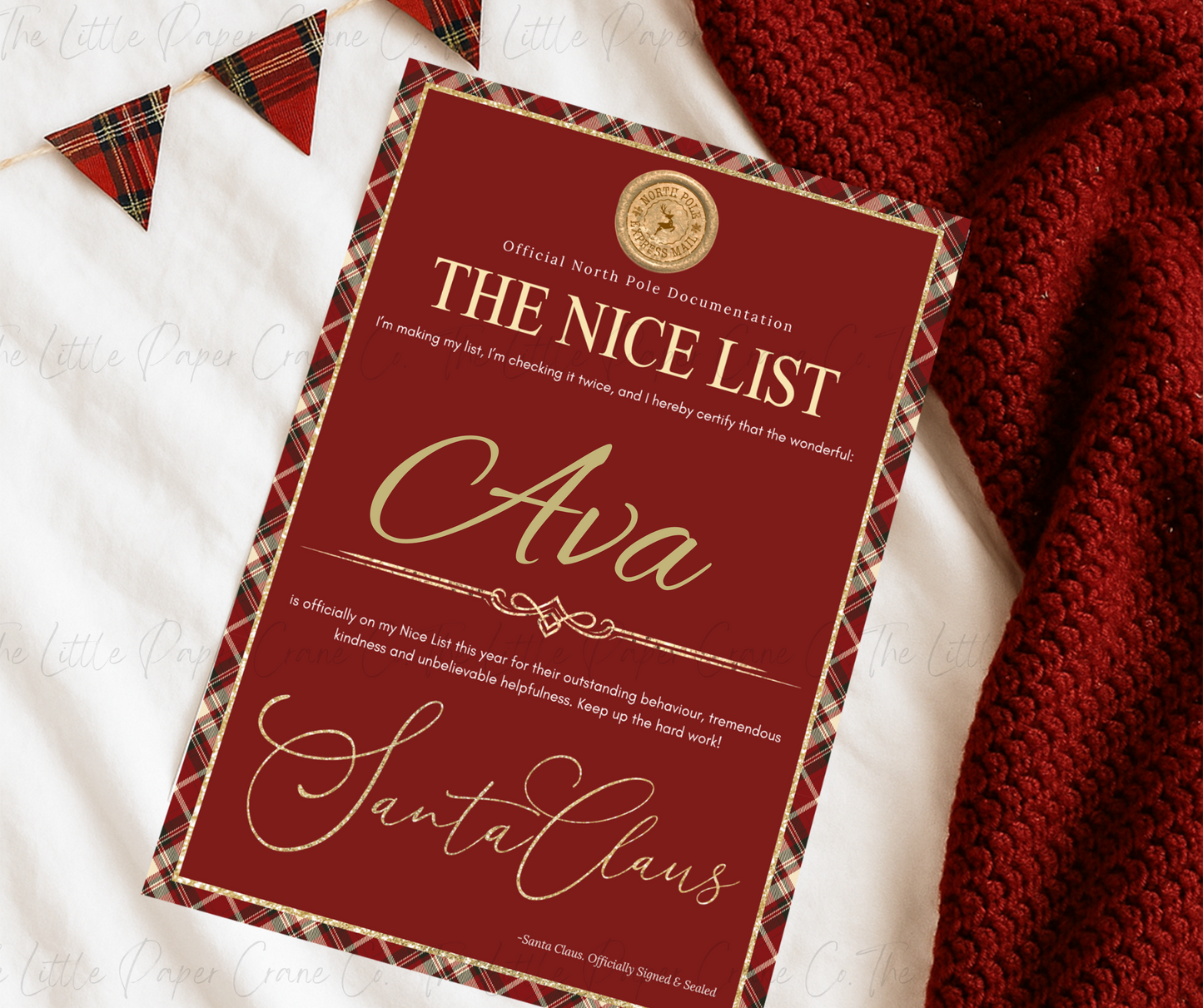 Santa Nice List -Tartan