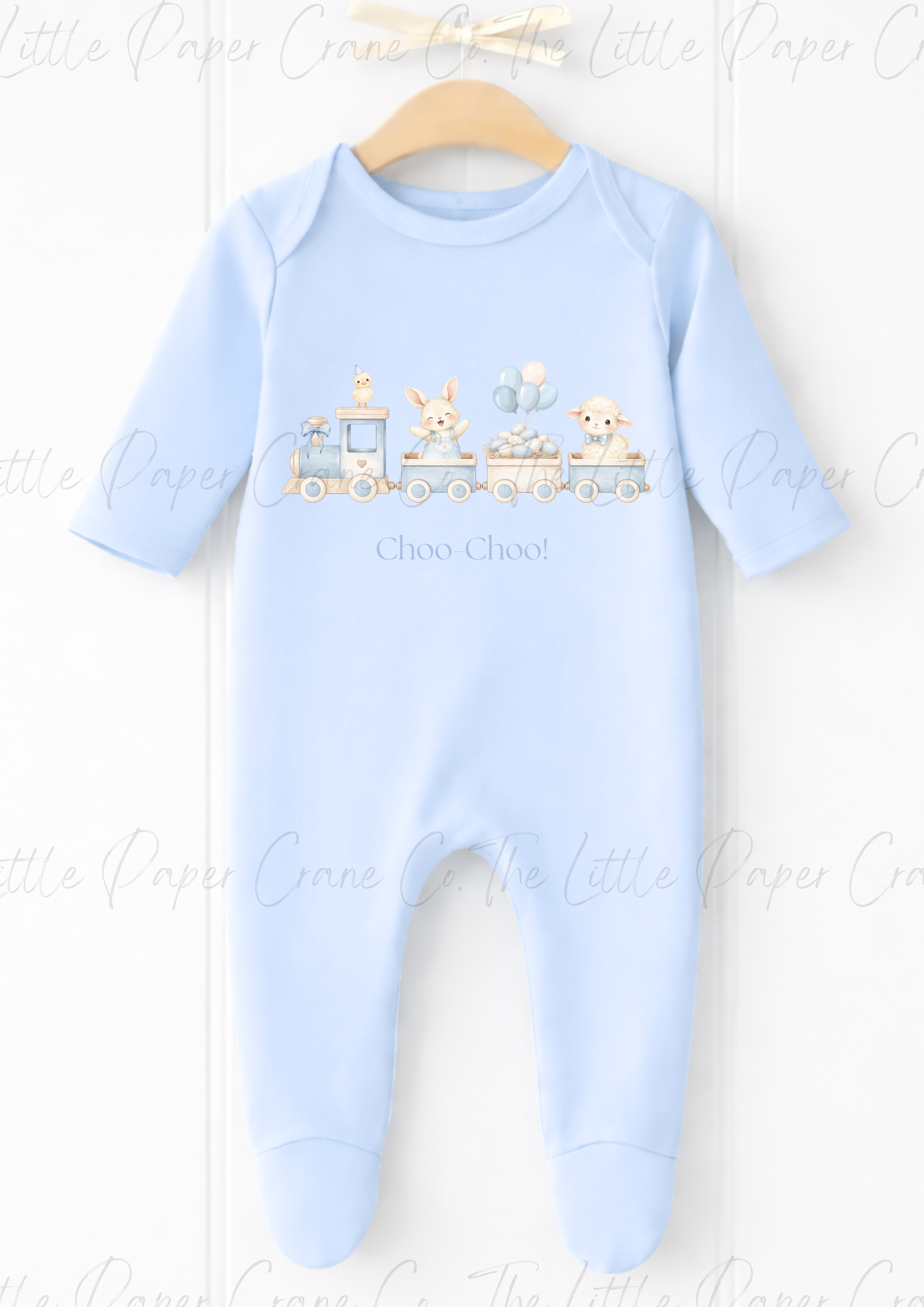 Animal Train Bodysuit - Choo-Choo! Blue