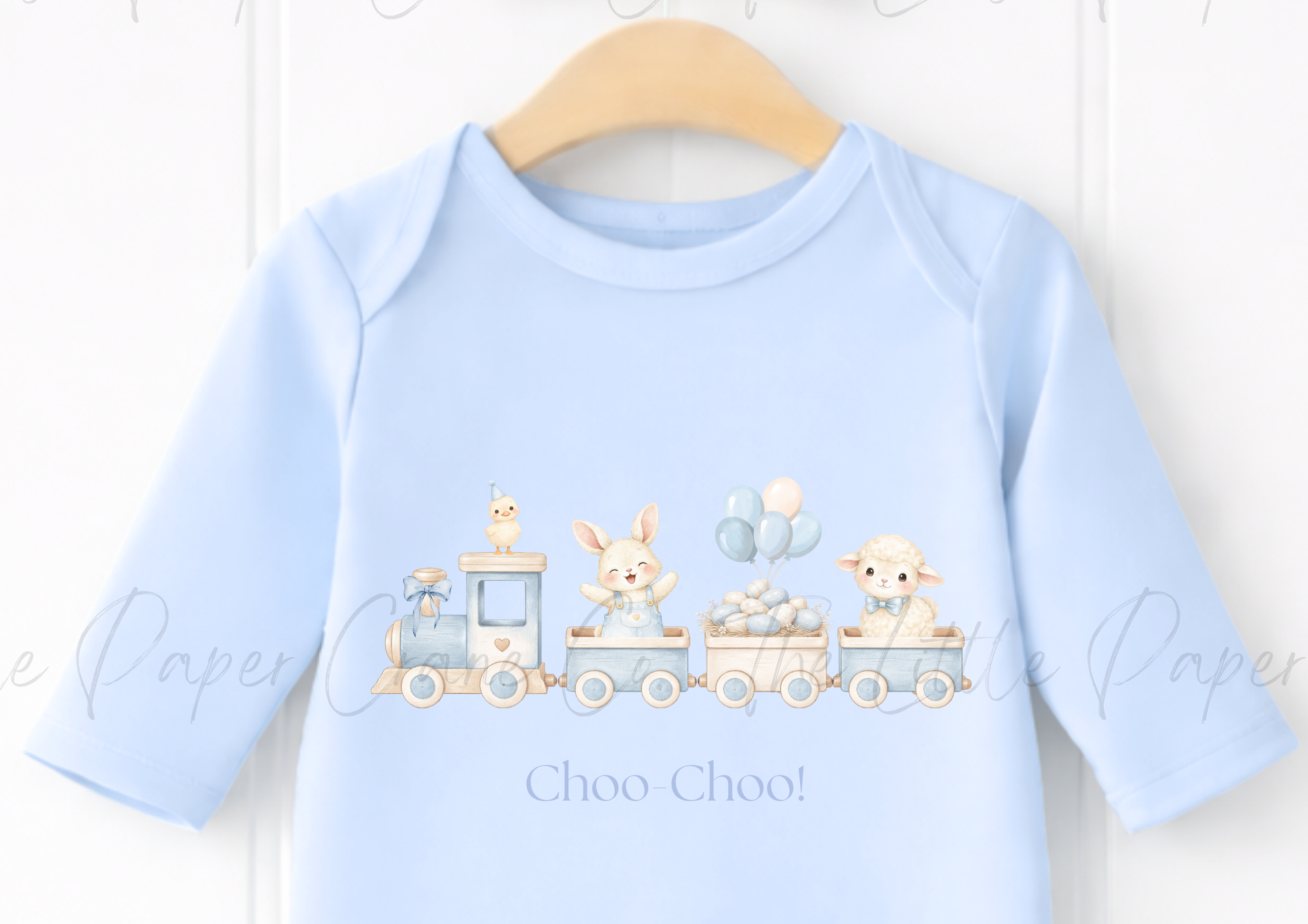 Animal Train Bodysuit - Choo-Choo! Blue
