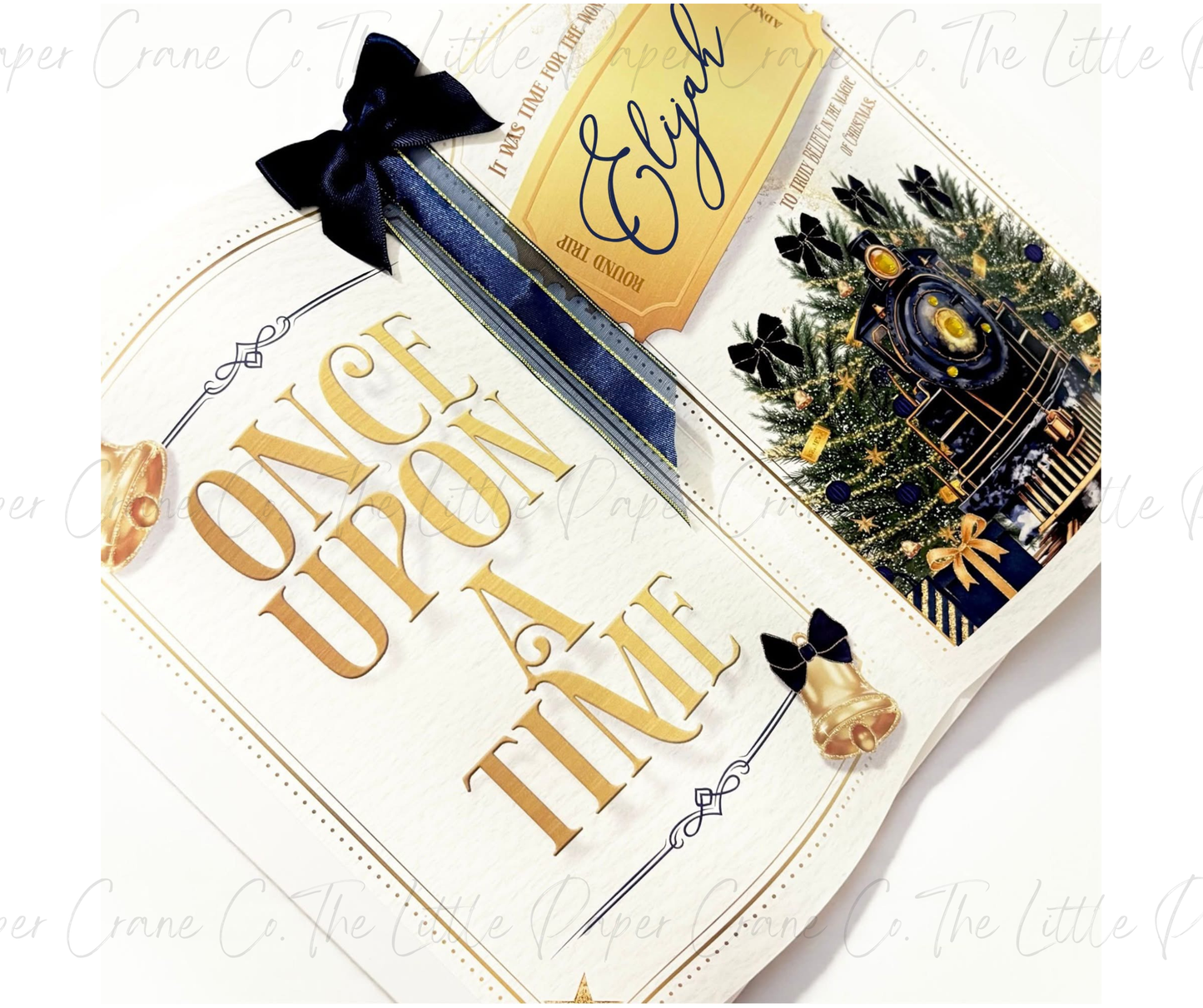 North Pole Express 3D Story Book Magnetic Christmas Eve Box- Navy