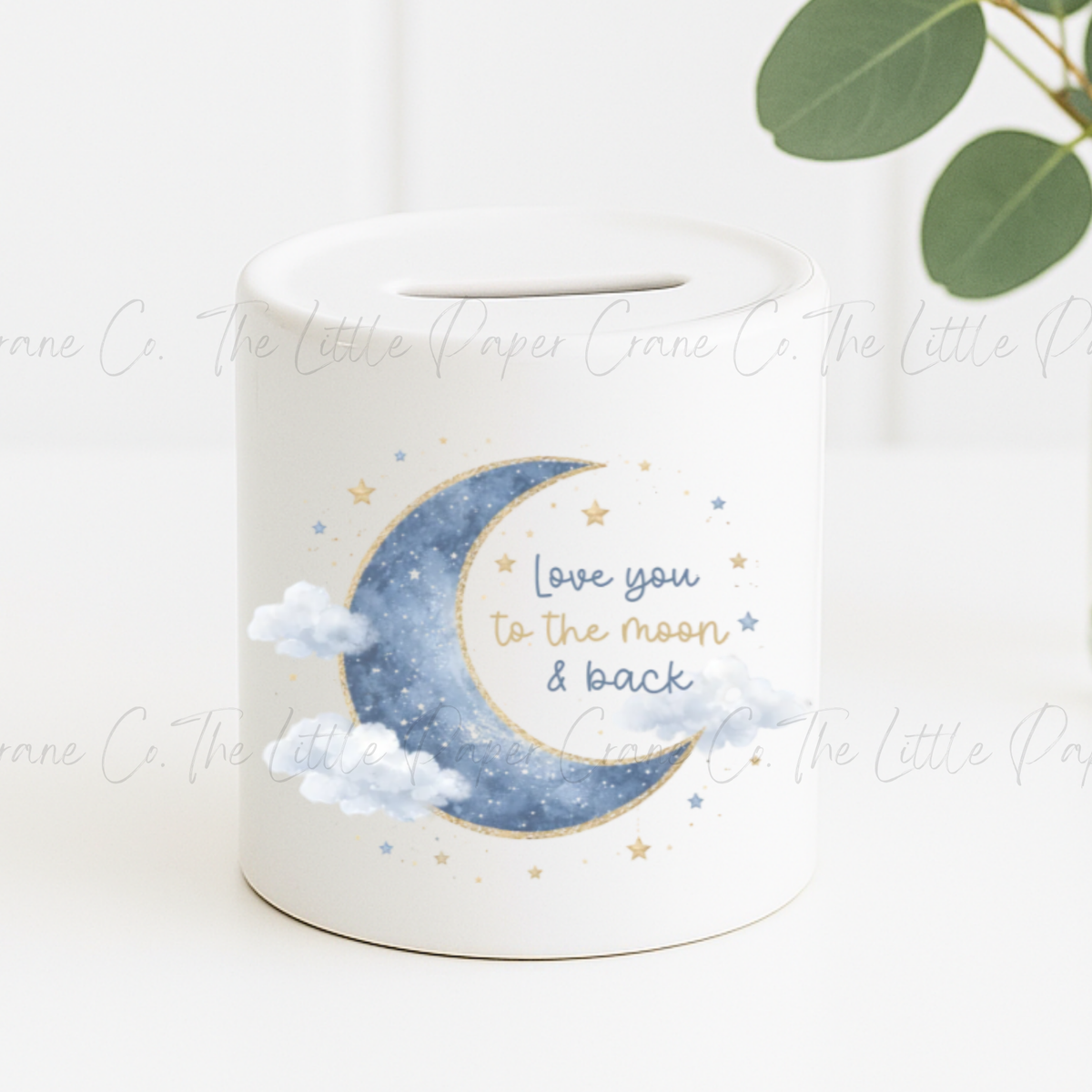 Money Box - Love you to the Moon and Back-Personalised-Blue