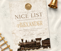 North Pole Express Nice List Certificate-Beige- Personalised