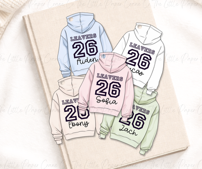 Leavers 2026 Hoodie Keyrings Personalised- Pastel