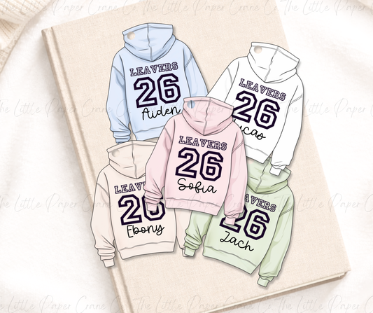 Leavers 2026 Hoodie Keyrings Personalised- Pastel
