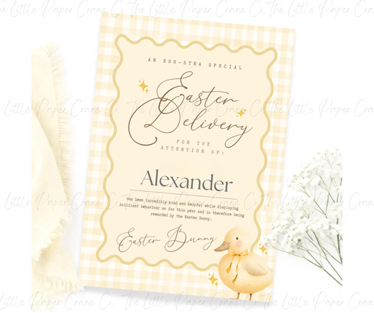 Duckling Easter Certificate