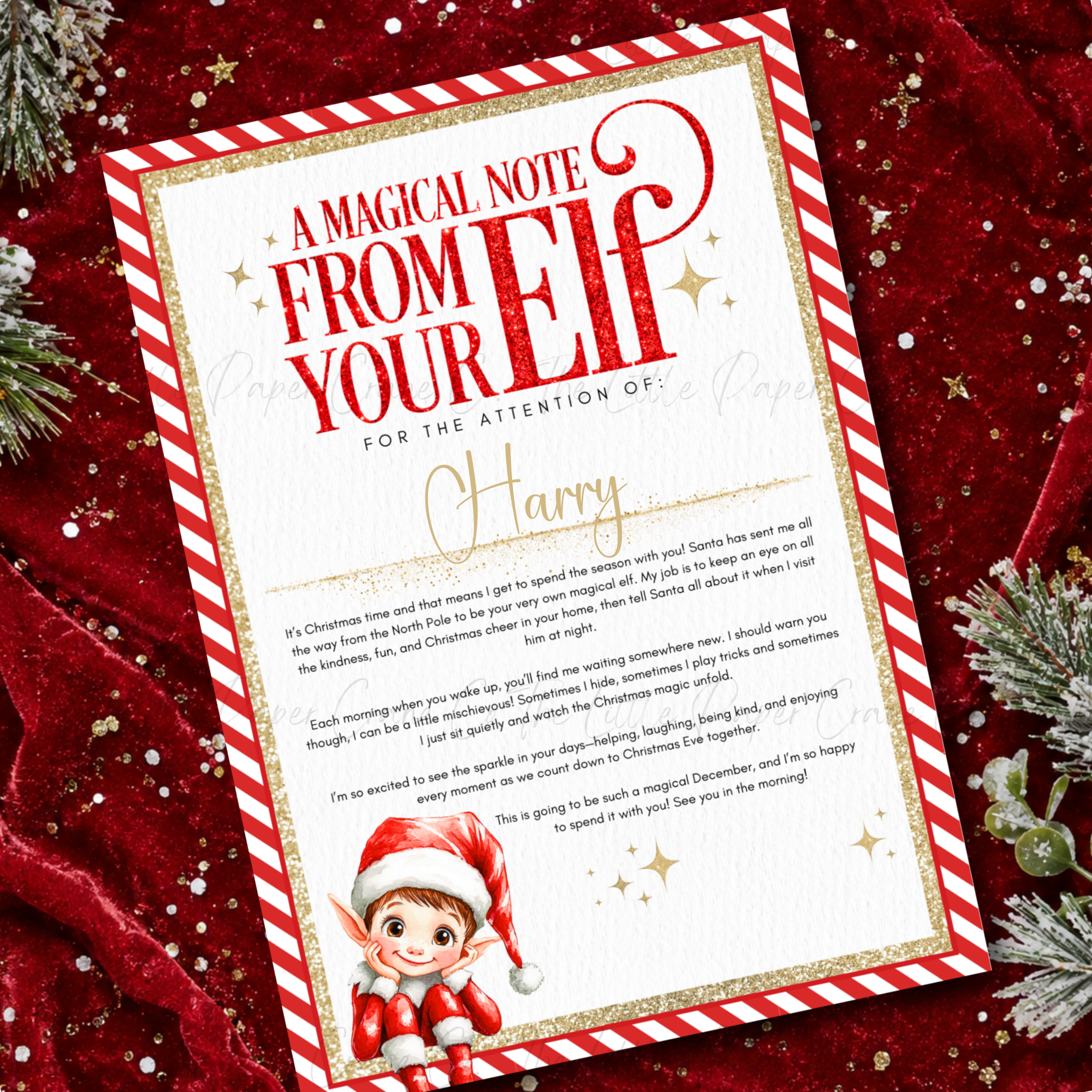 Elf Magical Note Arrival Certificate- Personalised