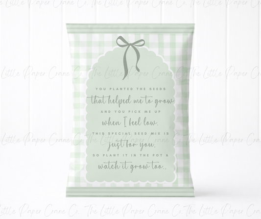 Thankyou for Helping Me Grow Seed packets - Sage