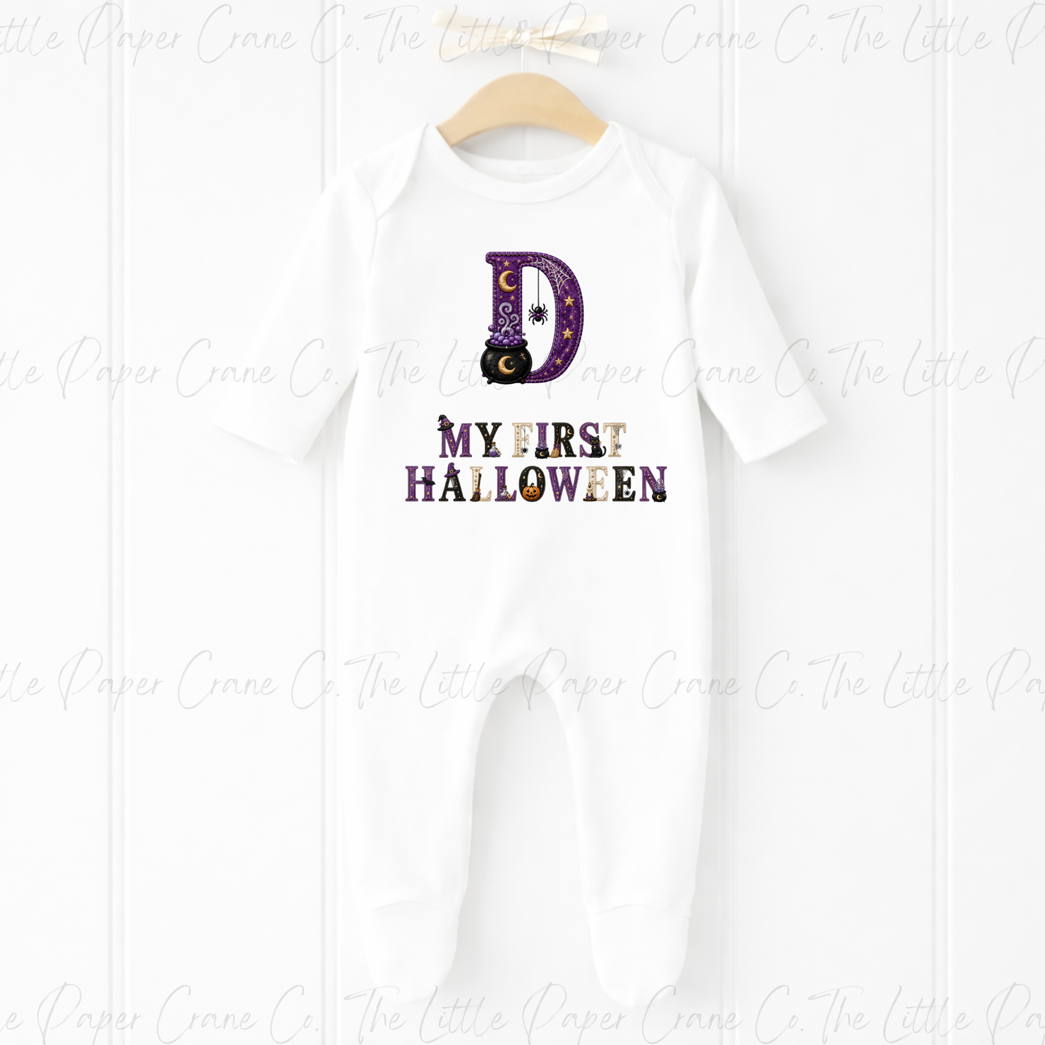 My 1st Halloween Baby Bodysuit -Personalied Initial- Witch