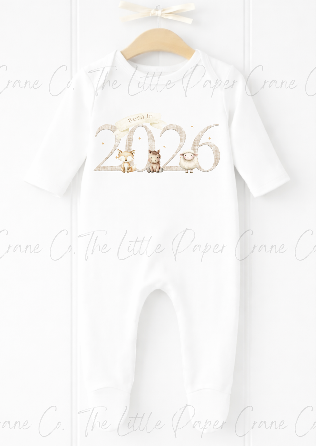 Born in 2026 Sleepsuit - Farmyard Animals