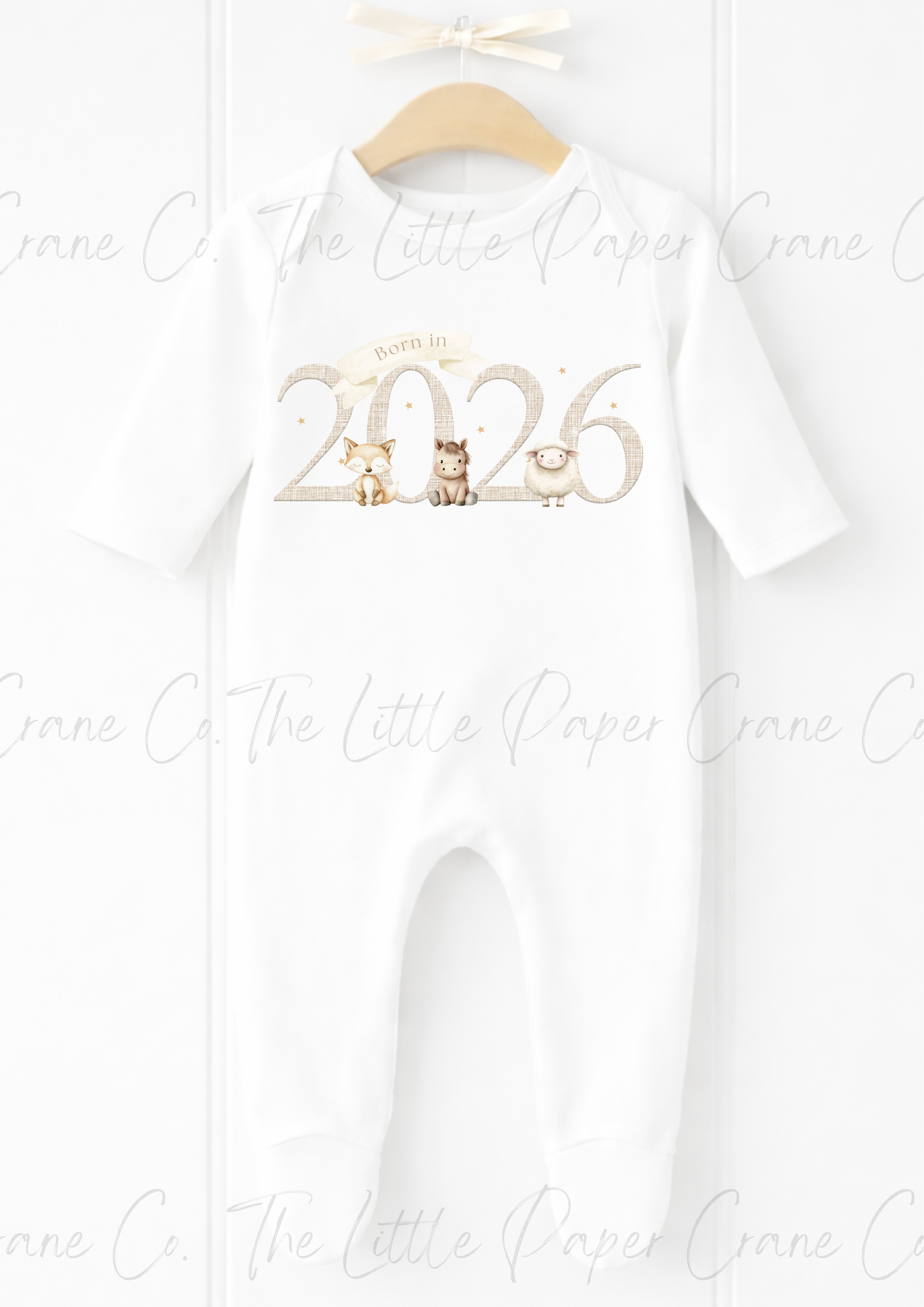Born in 2026 Sleepsuit - Farmyard Animals