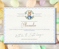 Wreath Easter Bunny Certificate - Blue