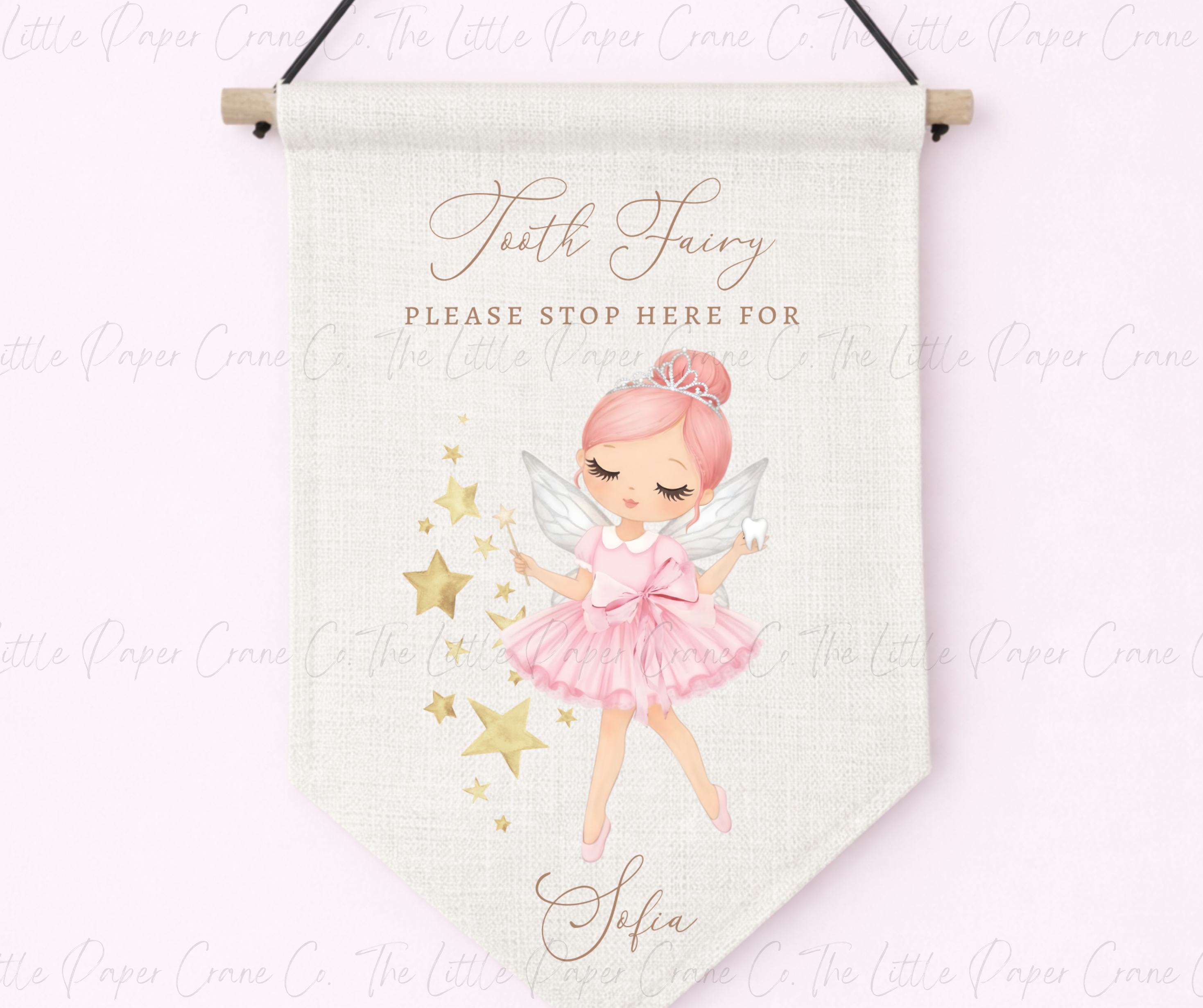 Tooth Fairy Personalised Pennant - Pink