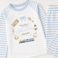 North Pole Express- When I Wake up it will be Christmas Pyjamas- Personalised- Blue
