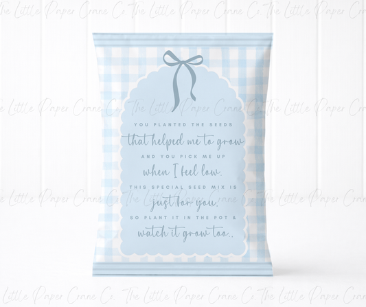 Thankyou for Helping Me Grow Seed packets - Blue