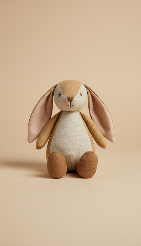 Hand-finished plush bunny toy