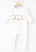 Born in 2026 Sleepsuit & Bib Set Farm Animals