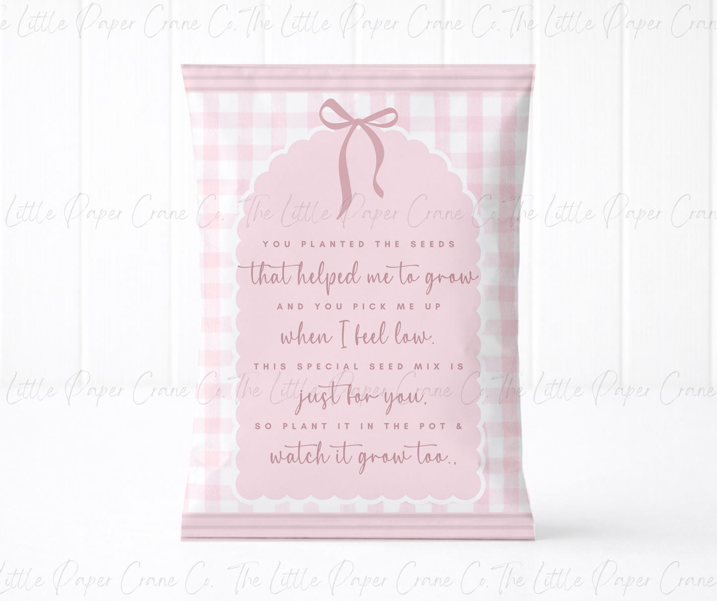 Thankyou for Helping Me Grow Seed packets - Pink