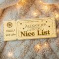 Nice List Train Ticket- Personalised-Wooden Collection- 2 for £8