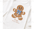 Blue GingerBread Embroidery Style Baby Grow