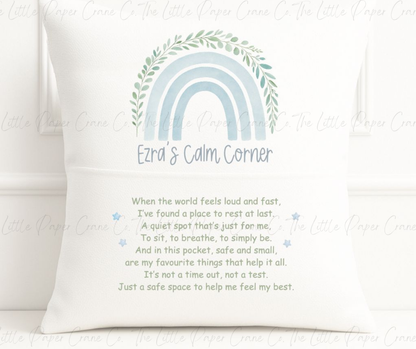Calm Corner Book Pocket Cushion