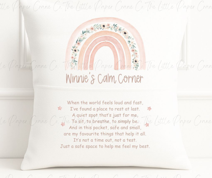 Calm Corner Book Pocket Cushion