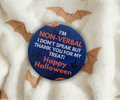Non-Verbal Halloween Trick or Treat Badges