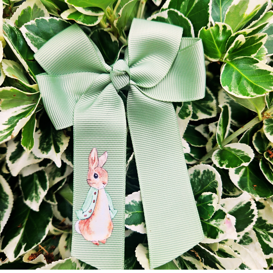 Green Bunny Clip Bow