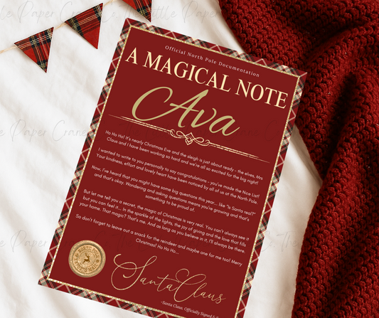 Santa Magical Note -Tartan