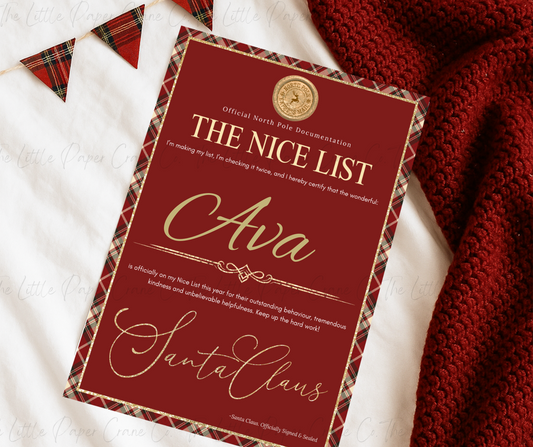 Santa Nice List -Tartan