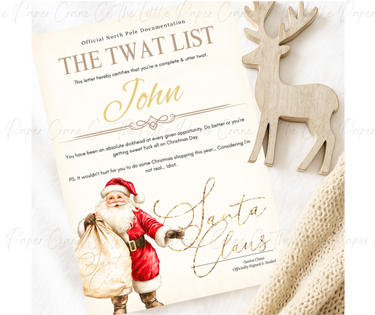 Santa Not So Nice List -Santa