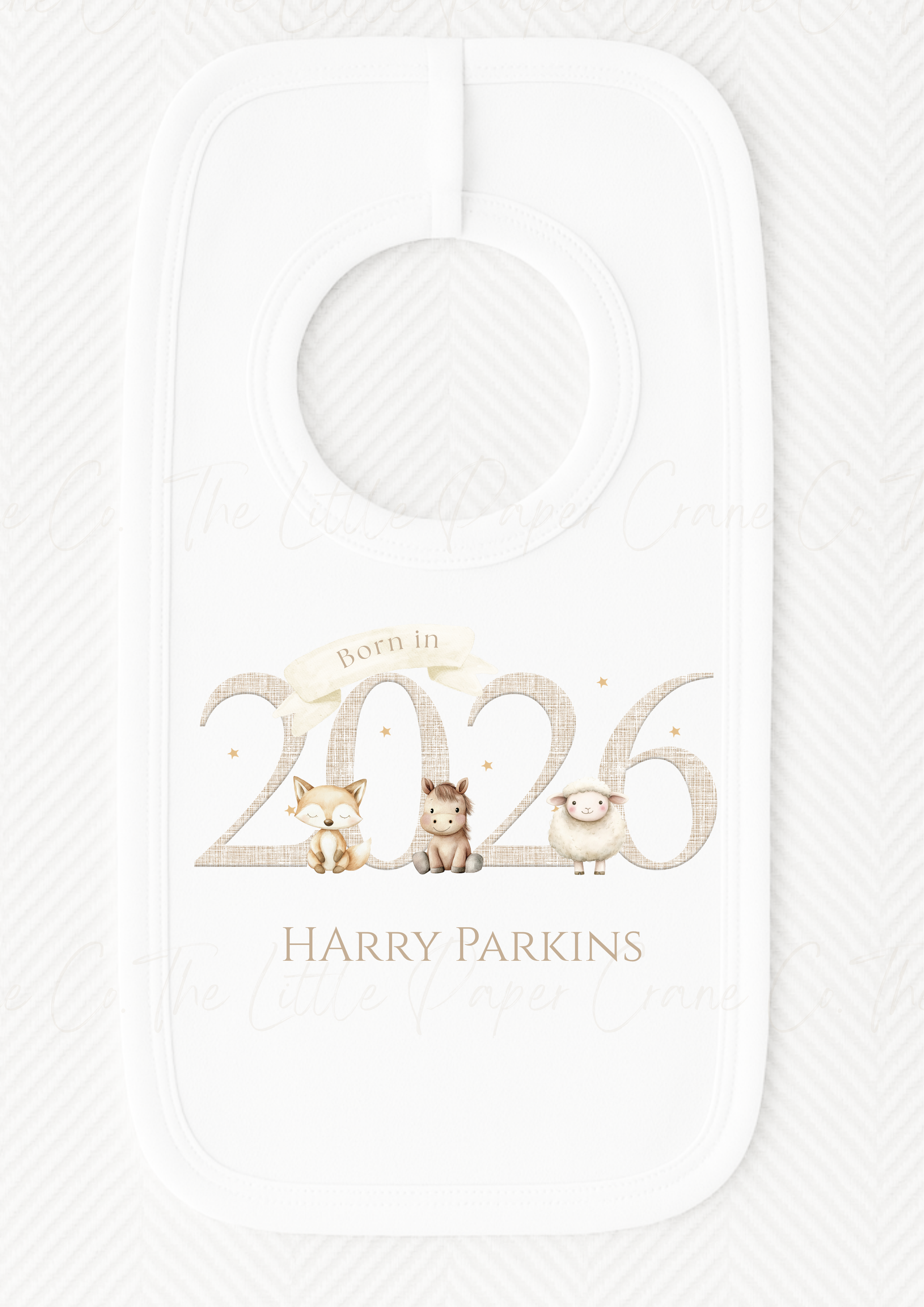 Born in 2026 Bib - Farm Animals